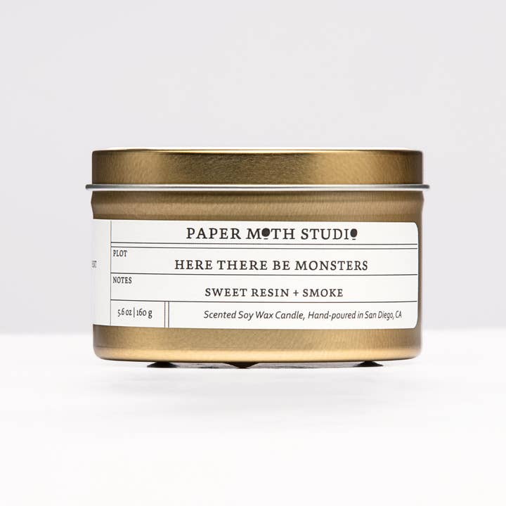 Paper Moth Studio - Wholesale Travel Candles - Here There Be Monsters1