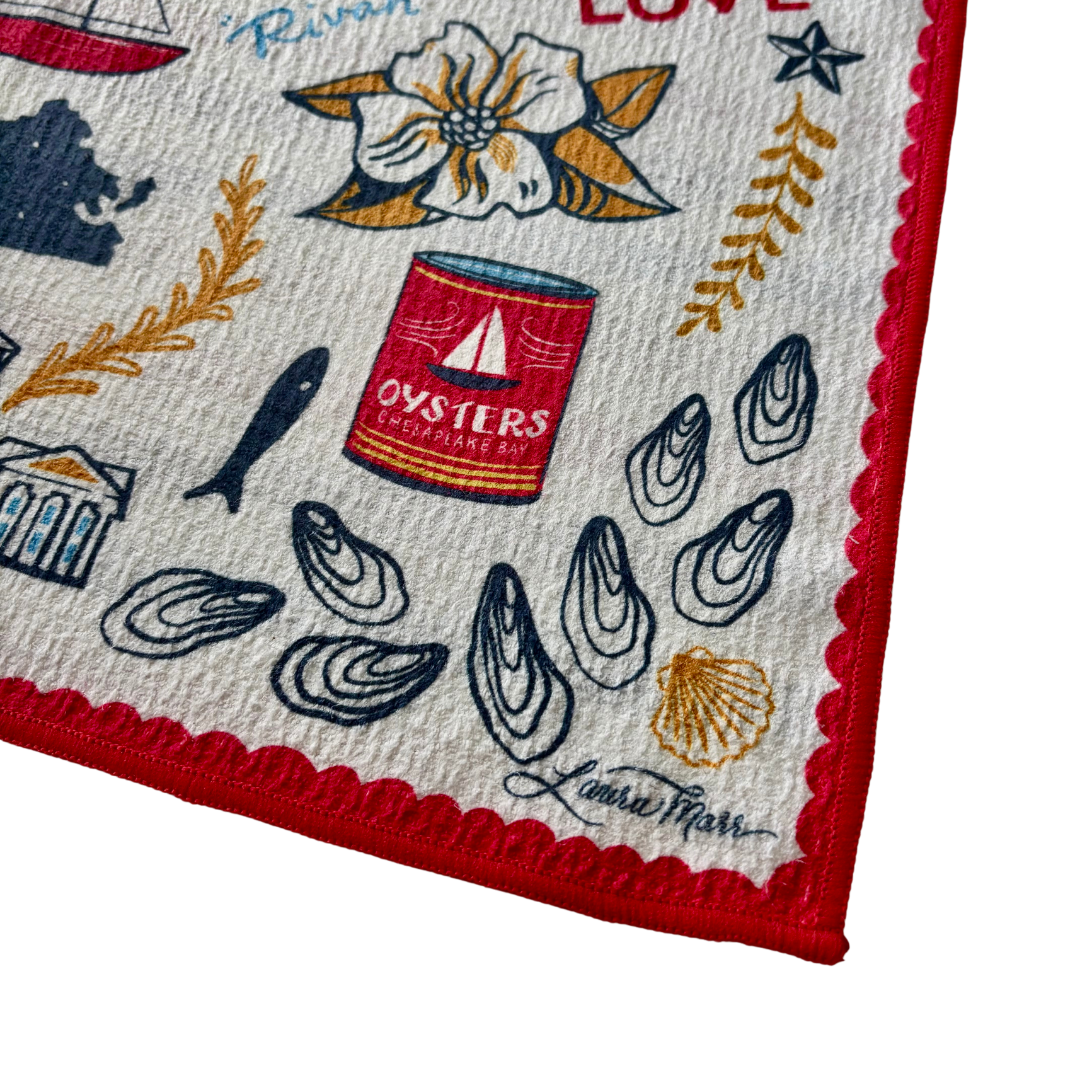 KEVA - Wholesale Tea Towel - Double Sided Virginia Love Tea Towel2