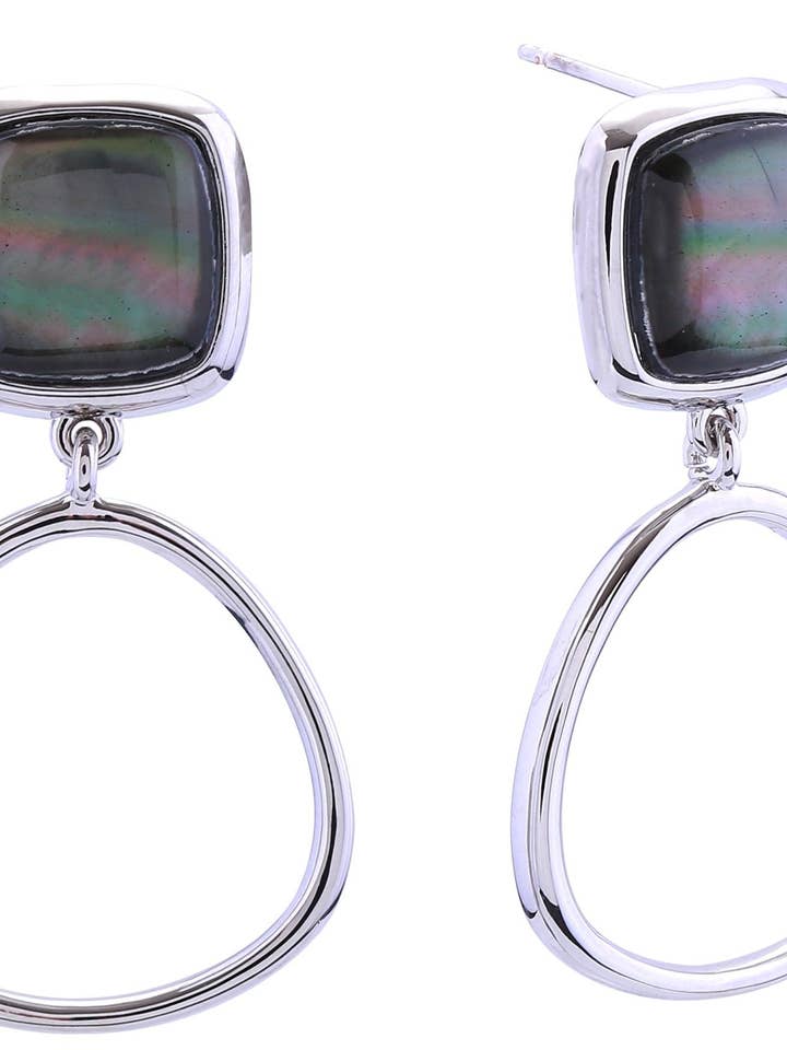 SJE310959 Boucles d'oreilles pendantes en forme de cerceau 14 carats pour la vente par MiMi Wholesale