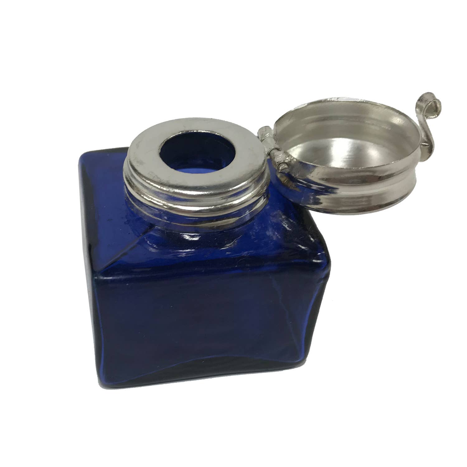 Madison Bay Co. - Historical Home Decor Reproductions - Wholesale Ink Pad - Cobalt Blue Square Glass Inkwell,1-3/4"1