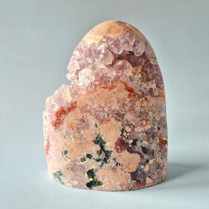 XXL A+ Pietra Preziosa Druzy Ametista Rosa Geode Freeform di 2040 grammi Pezzo Unico per la vendita all'ingrosso da parte di Moonlight Gemstones