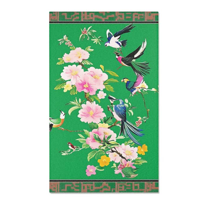 Tapete de Acento Primavera Aviário Florido por atacado de Maia Homes