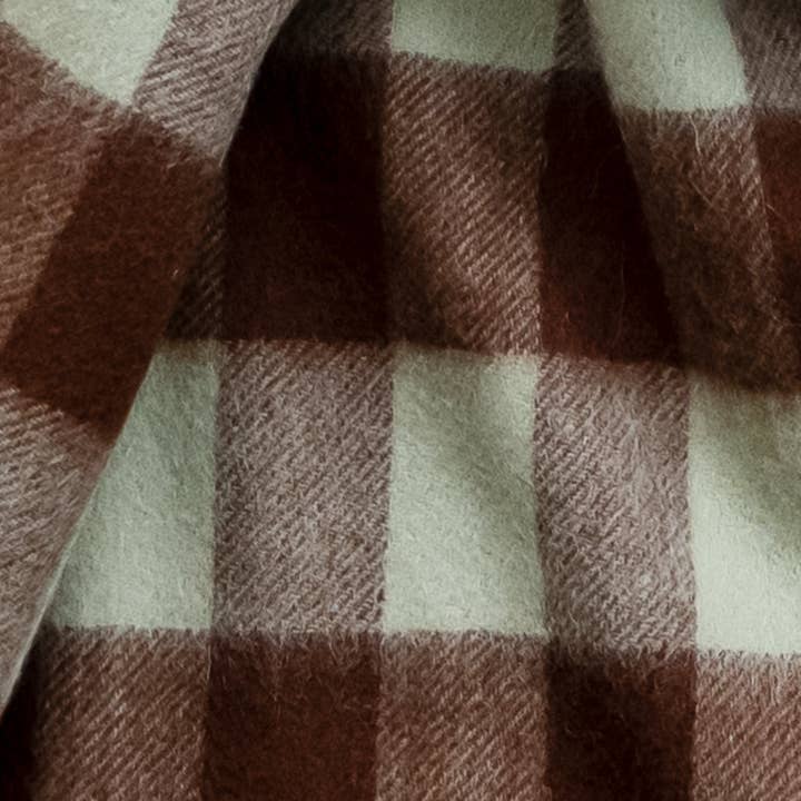 TBCo - Wholesale Scarf - Women's - Lambswool Blanket Scarf in Green Gingham2