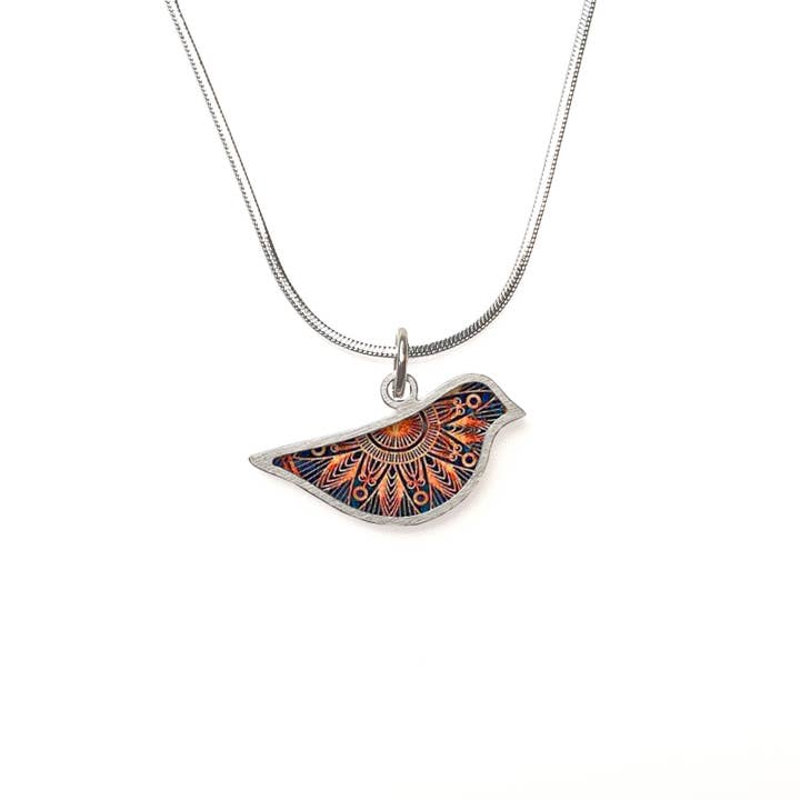 Noa Jewellery - Wholesale Pendant/Charm Necklace - Bird pendant with a decorated ceramic10