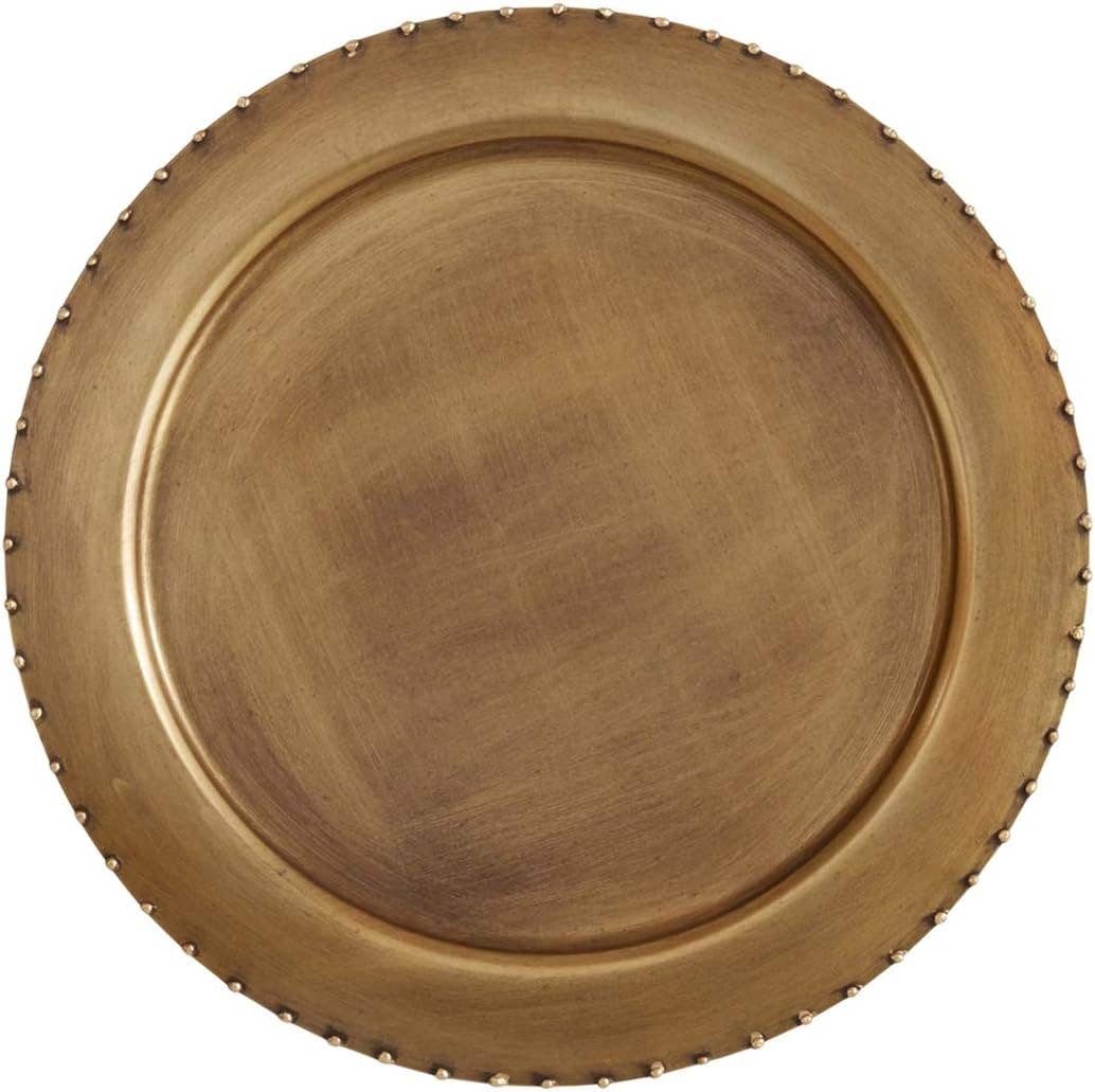 Fennco Styles - Wholesale Charger Plate - Gold Dot Rim Metal 13" Iron Charger Plate 1