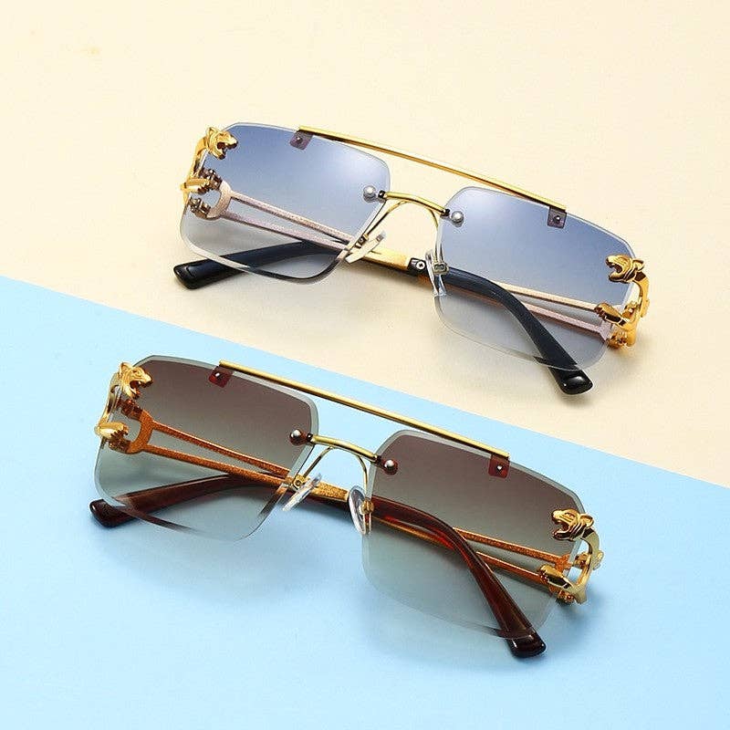 FurDecoration - Wholesale Sunglasses - Women's - Square Frameless Retro Sunglasses with UV400 Sun Protection7