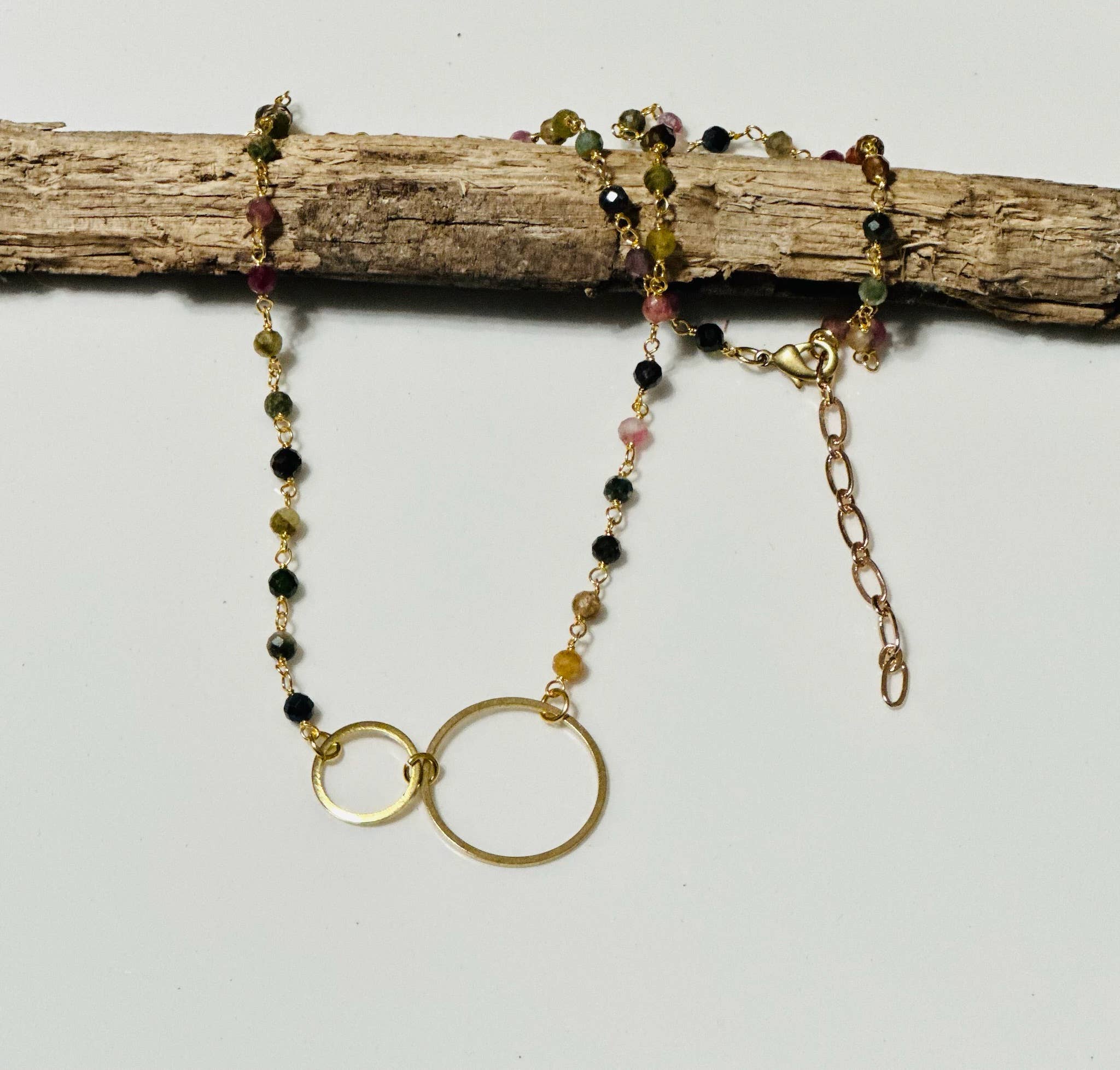 Santore Jewelry Company - Wholesale Pendant/Charm Necklace - Double Circle Necklace – Ballchain or Gemstone Chain3