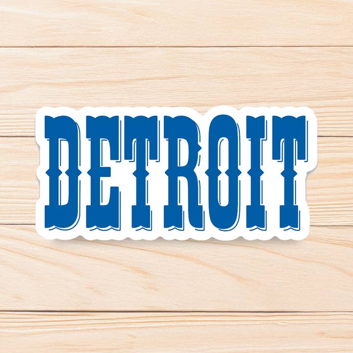 DETROIT - Vinyl Sticker - Detroit Lions Retro Logo Font Gift for wholesale by Designs by Rebecca Goldberg