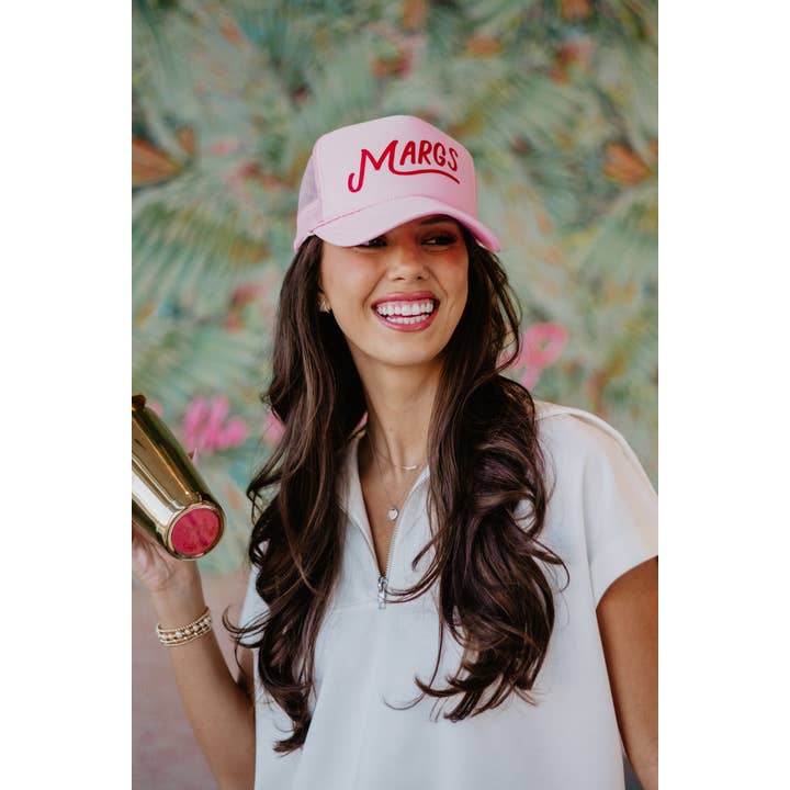 Light Pink Margs Foam Trucker Cap for wholesale on Faire