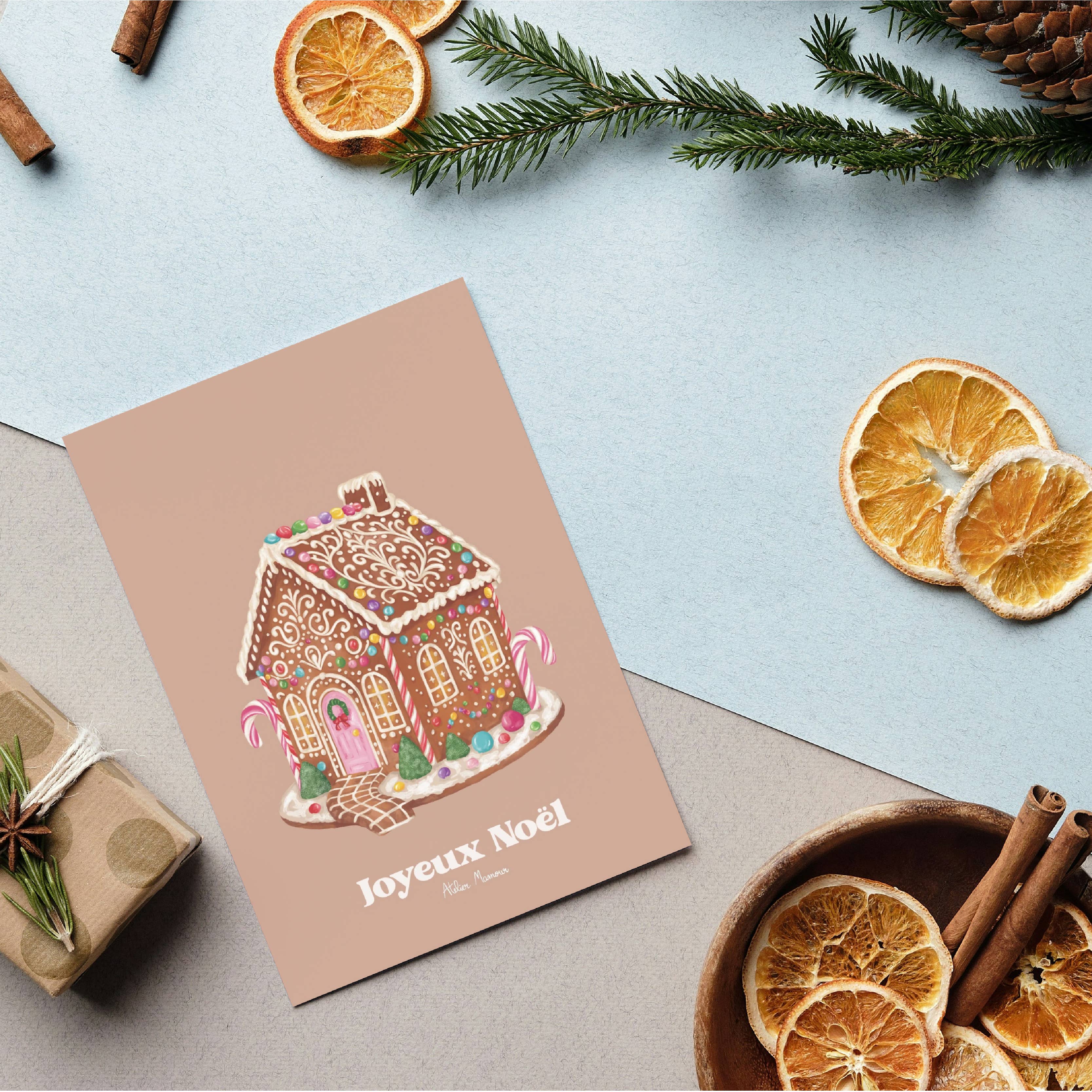 Atelier Mamour - Wholesale Christmas Card - " Merry Christmas - Gingerbread Cookie "2