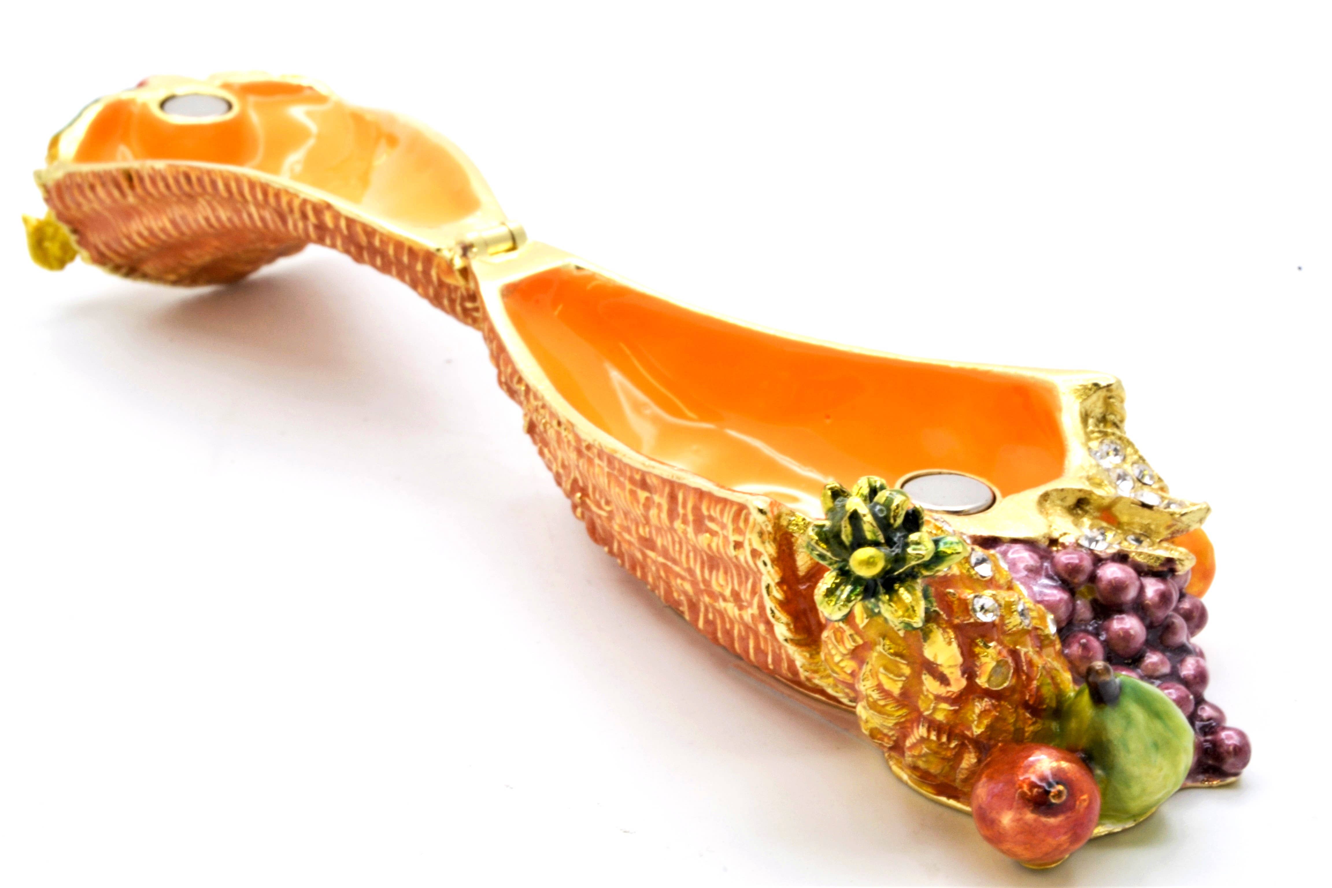 Ciel Collectables - Wholesale Jewelry Box/Organizer - Hand Crafted Cornucopia Trinket Box. Colorful Enamel4