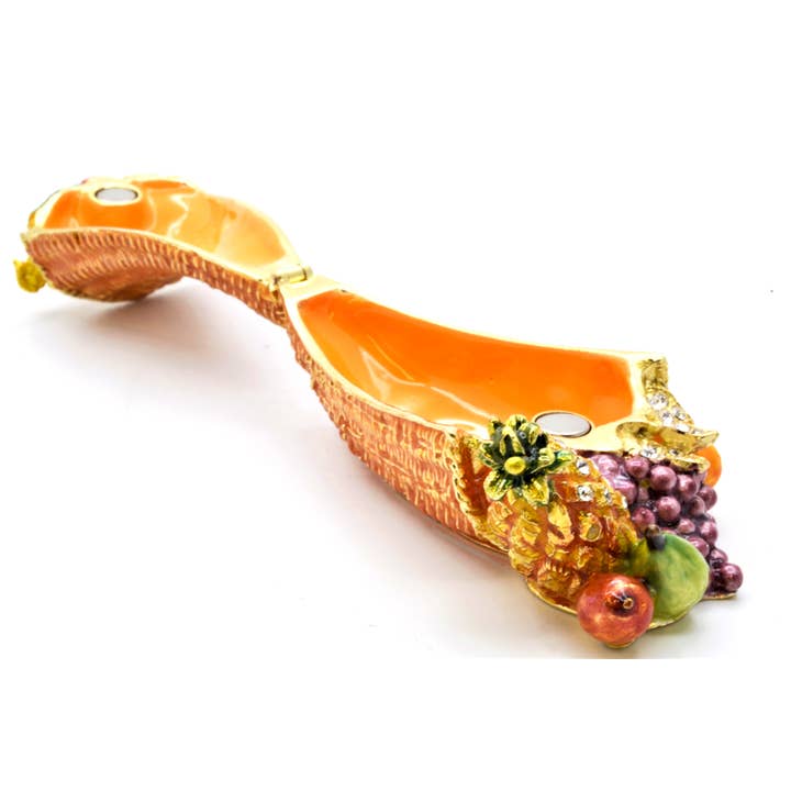 Ciel Collectables - Wholesale Jewelry Box/Organizer - Hand Crafted Cornucopia Trinket Box. Colorful Enamel4