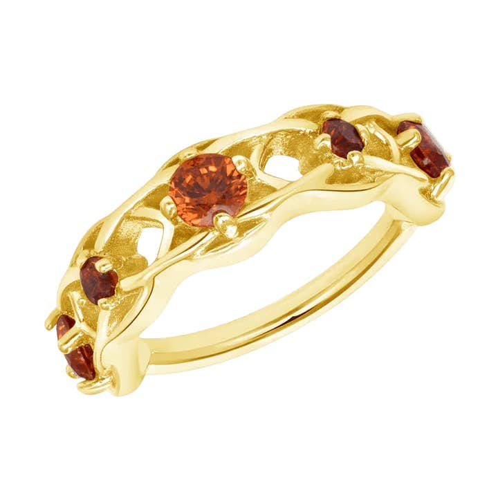 Elle sömlös ring – 14K guld vriden ädelstensbåge för wholesale av Piercing-zone