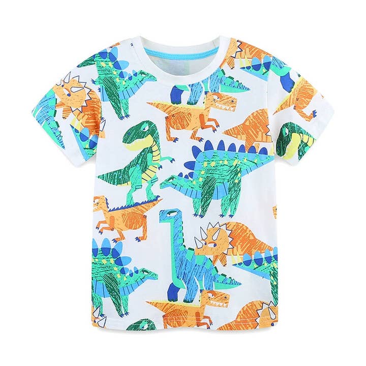 Summer Boys’ Dinosaurs Animals Cartoon Pattern T-shirt in European and American Style for wholesale by MyKids-USA®