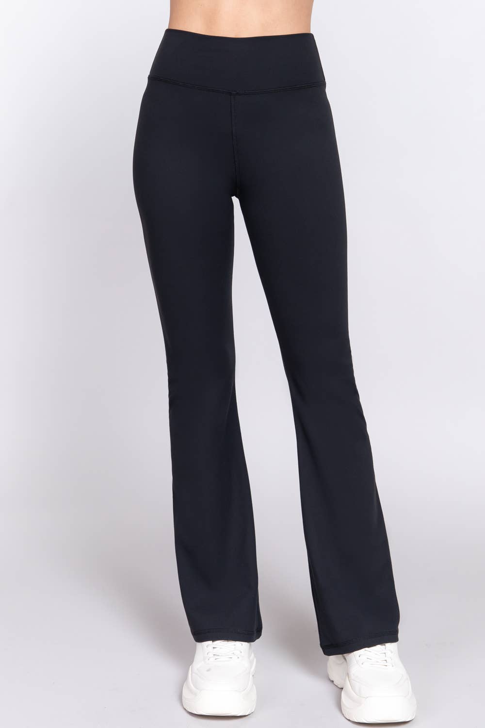 42POPS - Wholesale Athletic pants – Women′s - ....SI-24879 FLARE STRETCH WORKOUT LONG PANTS (JUNIOR FIT)