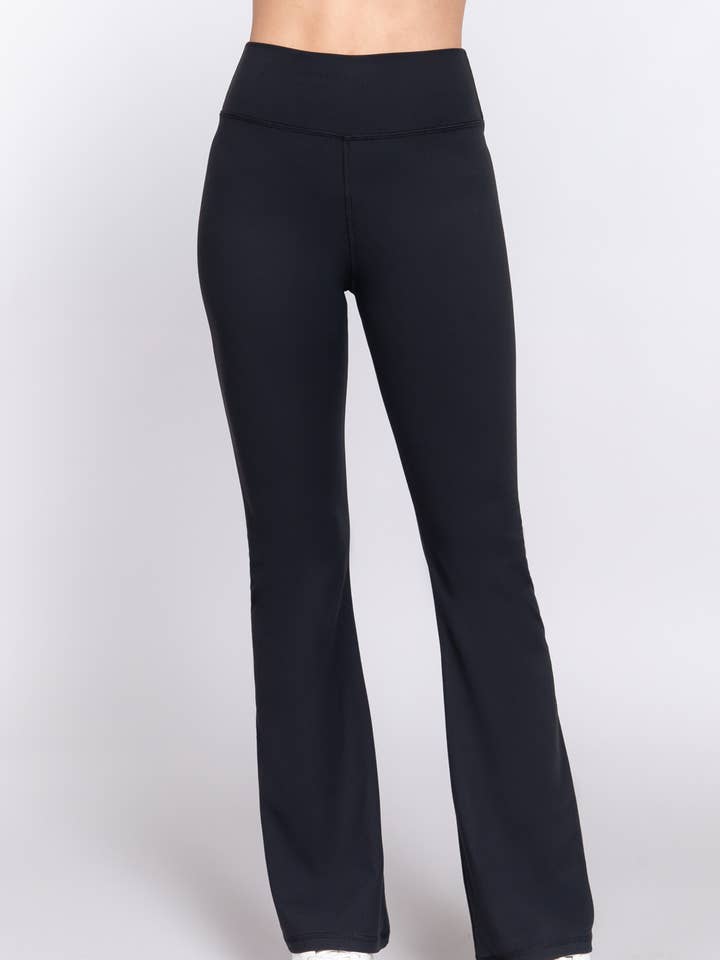 42POPS - Wholesale Athletic pants – Women′s - ....SI-24879 FLARE STRETCH WORKOUT LONG PANTS (JUNIOR FIT)0