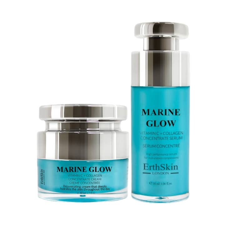 Marine Glow Vitamin C + Collagen Concentrate Serum 30ml+ Marine Glow Vitamin C Concentrate Cream 50ml for wholesale by Eclat Cosmetic Ltd
