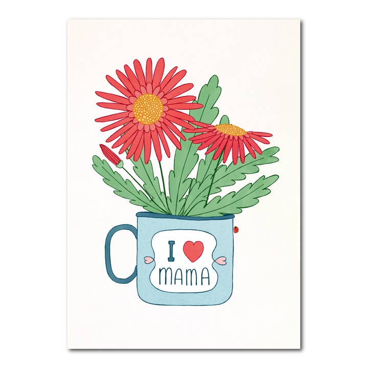 Io - cuore - mamma | Carta con fiori per la vendita all'ingrosso da parte di Studio Kvinna