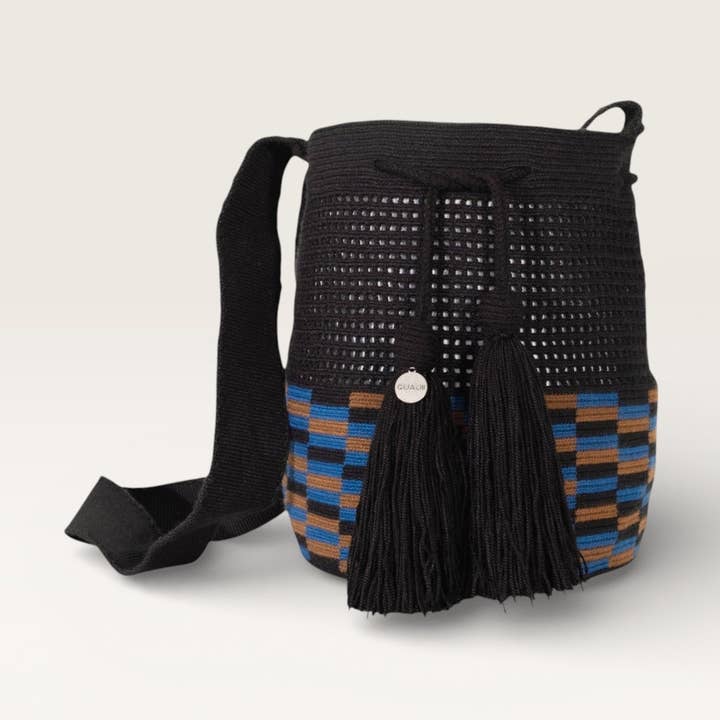 Netz-Umhängetasche M | Schwarz für den Großhandel von Guajii Design