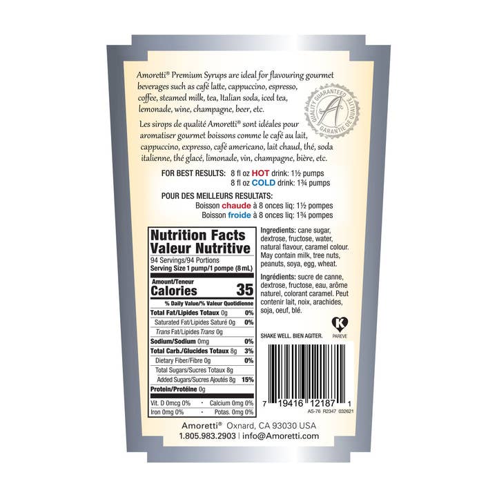 Amoretti - Wholesale Cocktail Mix/Syrup - Premium Jamaican Rum Syrup1