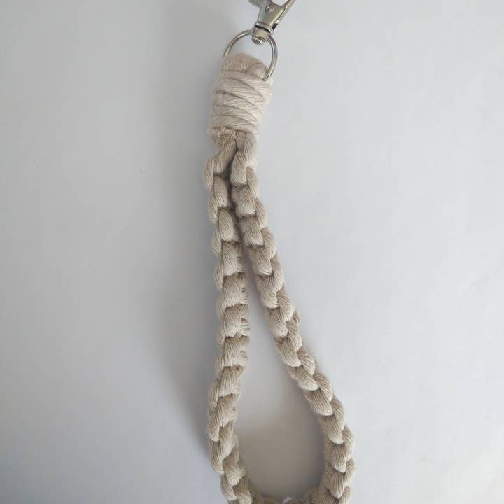 Macrame Wristlet Keychain - Moon for wholesale by Hedge Crafts By Kristina