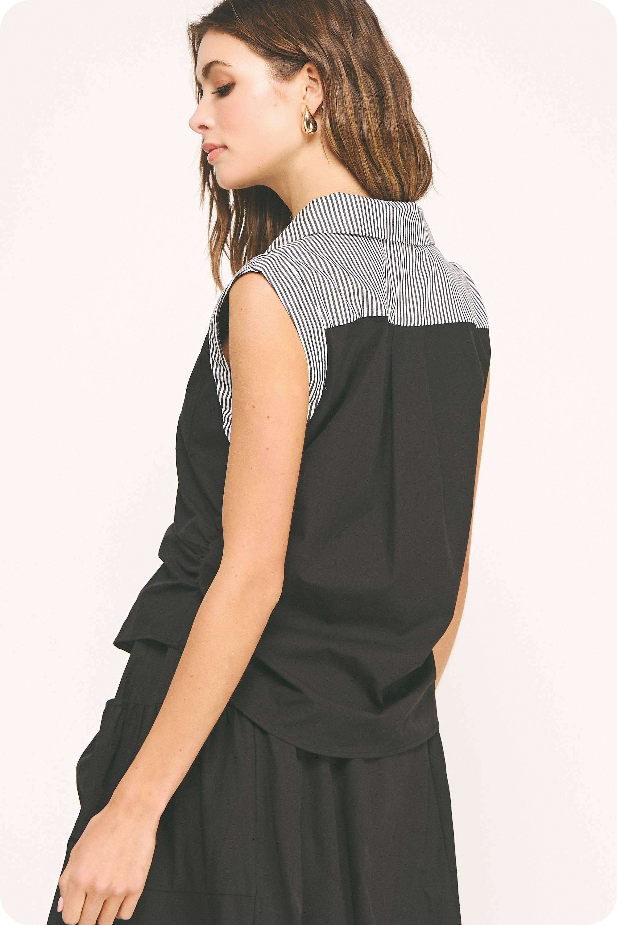 Strut & Bolt - Wholesale Rok - Dames - Streep Contrast Midi Bellenrok14