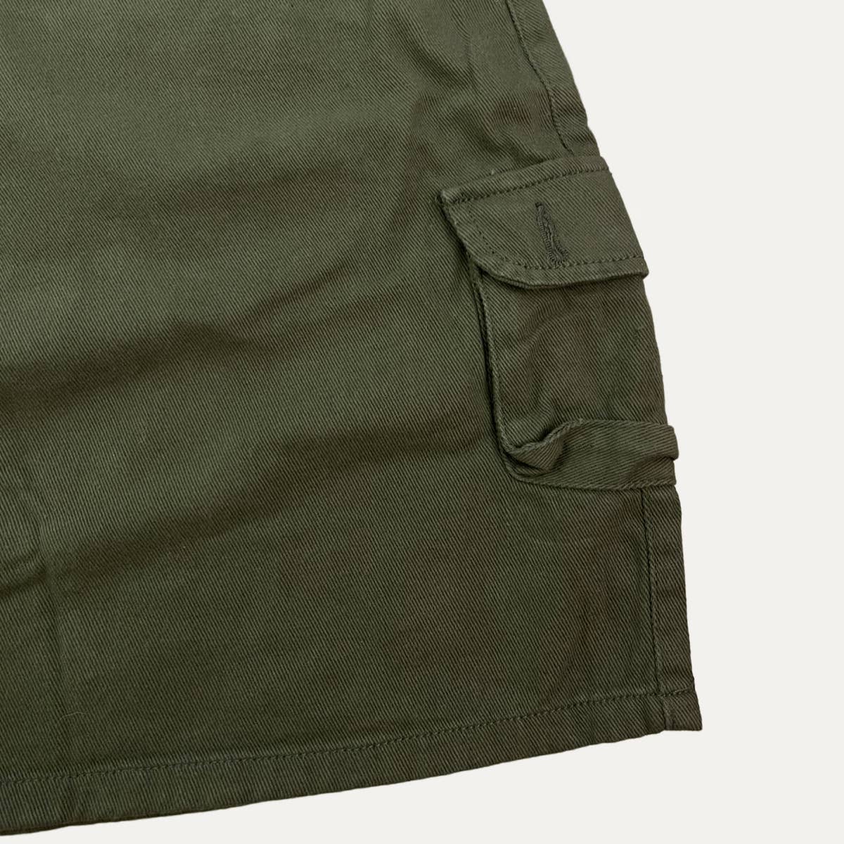The Moment Collection - Wholesale Skirt - Women's - Trendy Olive High Waisted Denim Mini Skirt5