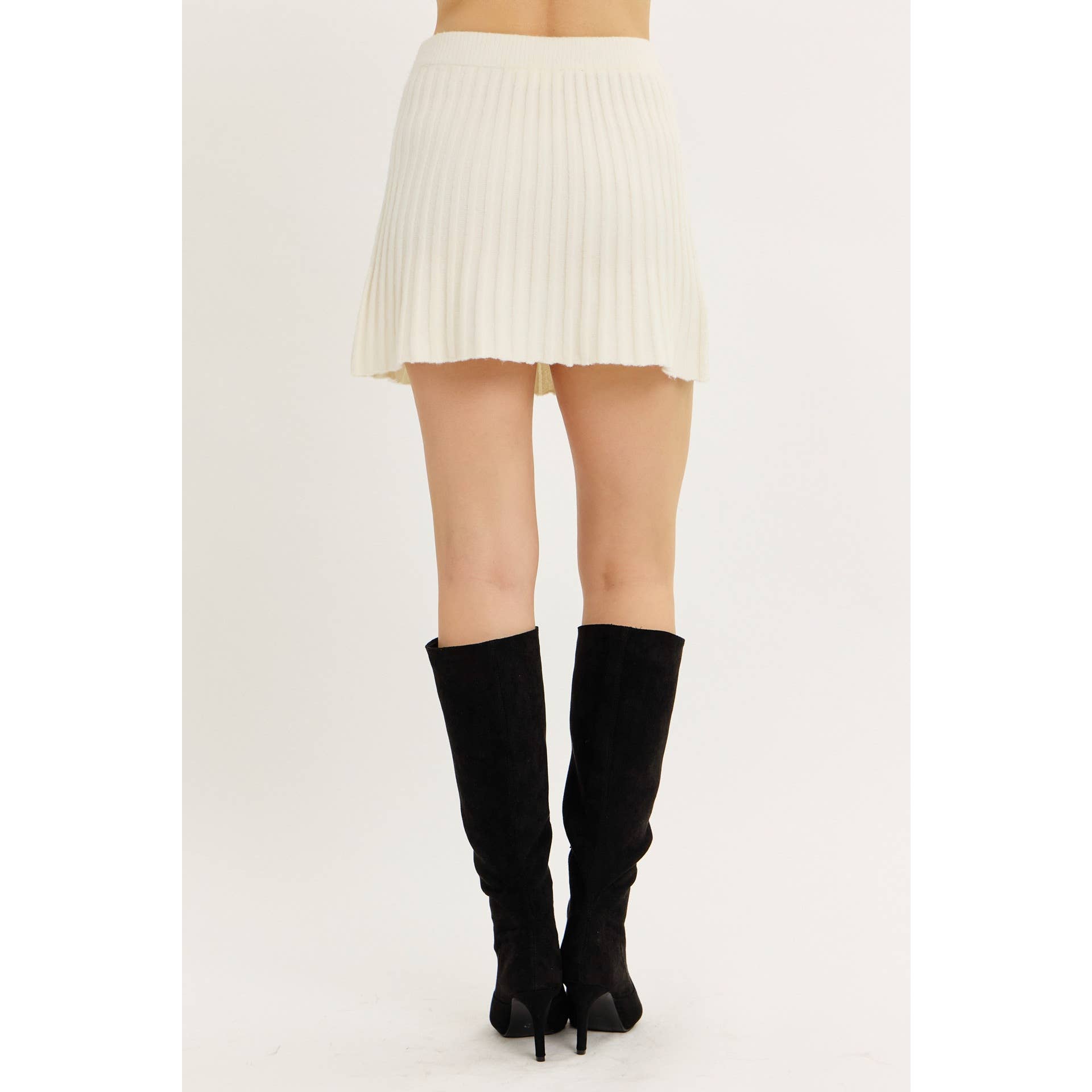 idem ditto - Wholesale Skirt - Women's - FLIRTY ESSENTIAL PLEATED SWEATER MINI SKIRT28