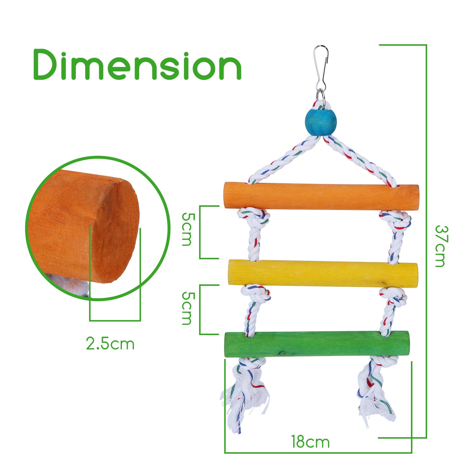 Nobleza - Wholesale Bird Swing/Toy - Three-step cotton rope ladder for birds2