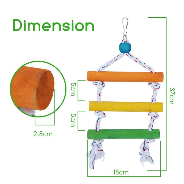 Nobleza - Wholesale Bird Swing/Toy - Three-step cotton rope ladder for birds2