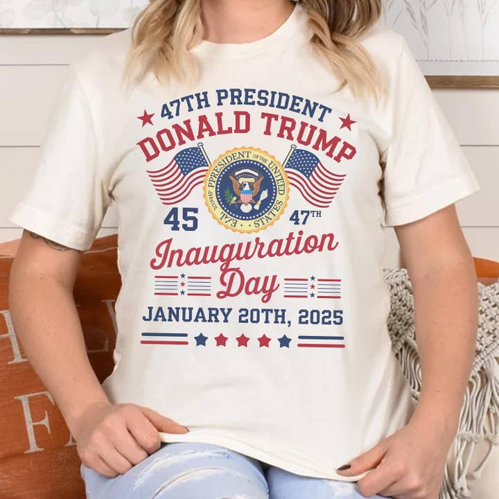 NVC Ecommerce LLC – wholesale T-shirt med logga - Dam – Donald Trump 47:e presidentens installation 2025 tröja, skjorta3