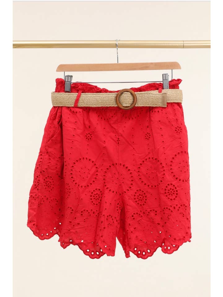 LÉA & LUC - Wholesale Shorts - Women's - Broderie anglaise shorts in 100% cotton REF. 25023