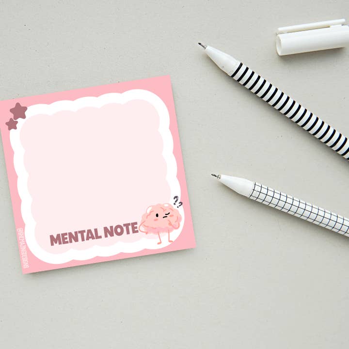 Shemazing Designs - Wholesale Sticky Notes - Mental Note Sticky Note Pad – Cute Brain Design, Funny Office Stationery for Work or School2