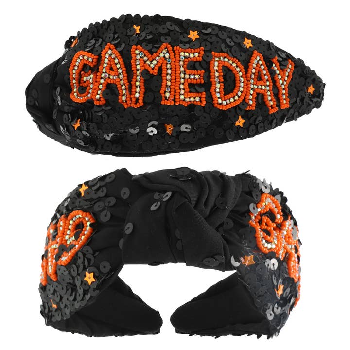SP Sophia Collection - Wholesale Fashion Headband - Women's - Game Day Top Knotted Jeweled Beaded Headband