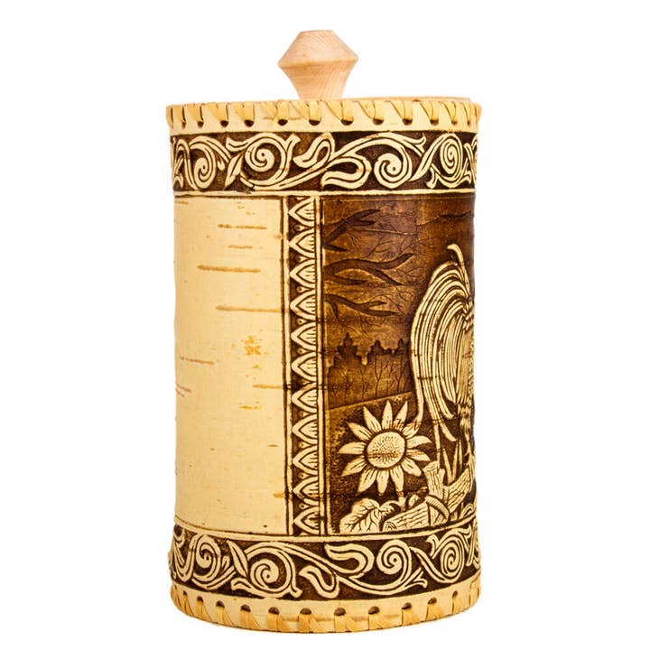 STP - Vente Boîtes de conservation - Récipient de rangement en écorce de bouleau Rooster2