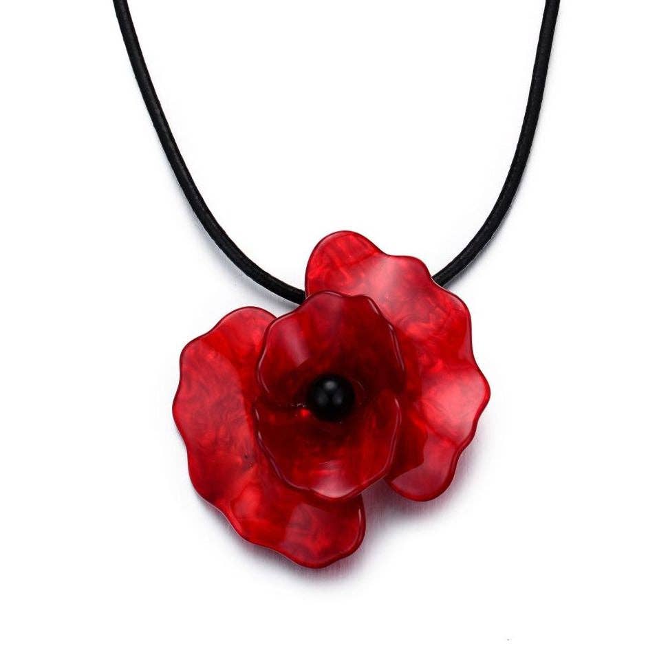 Rouge Collier coquelicot Léa en vente sur Faire1