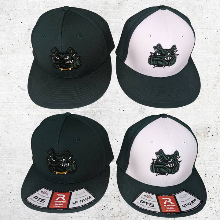 Lifestyles Sports - Vendita all'ingrosso Cappellino con visiera piatta - Unisex - Berretto Bulldog Richardson Flexfit verde ricamato personalizzato