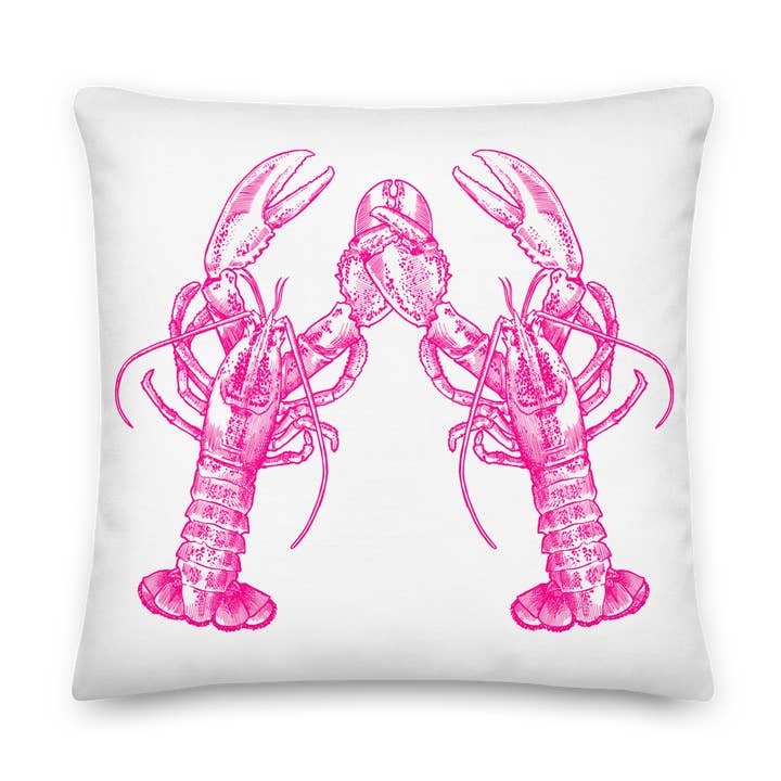 'Lobster Love' Premium Pillow for wholesale by The Happy Fun Shop