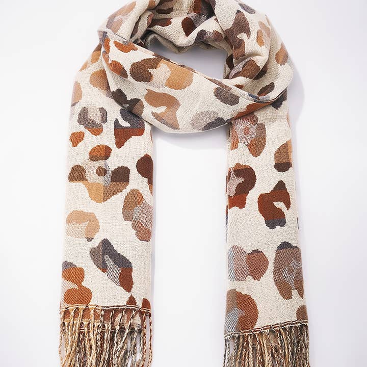 BYREN | ÉLINE L'ATELIER - Wholesale Scarf – Women's - Wool scarf with leopard pattern FL205DF5