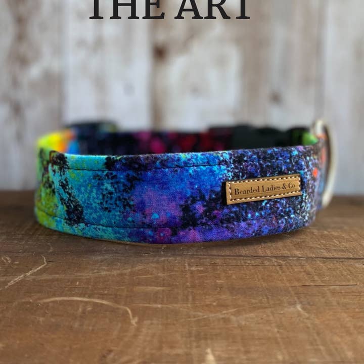 Multicolored Graffiti Dog Collar for wholesale by Bearded Ladies & Co