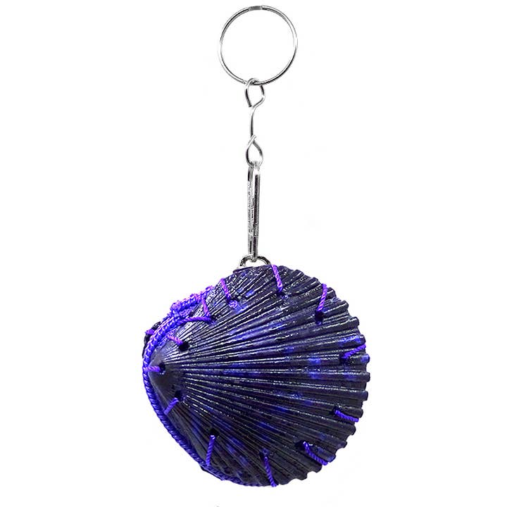 Pichincha - Wholesale Keychain - Women's - Natural Dyed Clam Shell Hard Coin Purse Keychain4