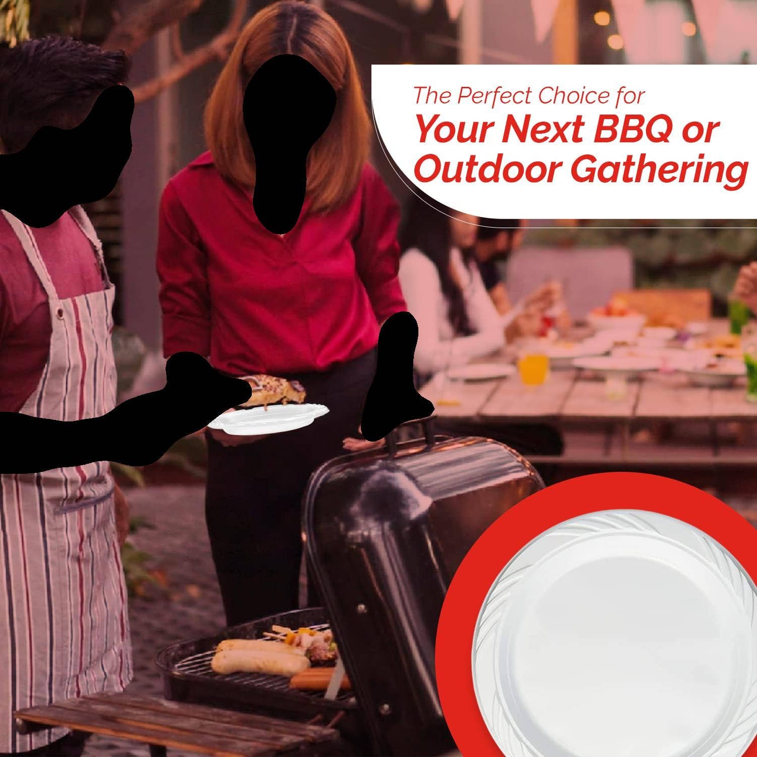 Framo - Vente Assiette jetable - Assiettes en plastique transparent jetables de 6 pouces en vrac par Framo2