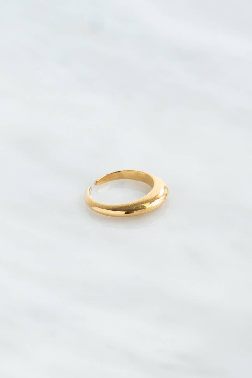 Goupi - Wholesale Band/Stacked Ring - Thin boomerang ring in gold and silver1