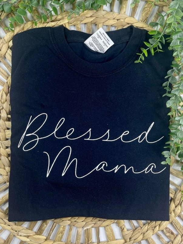 Blessed Mama (Embroidery T-Shirt) for wholesale by 1/2 Penny Wholesale