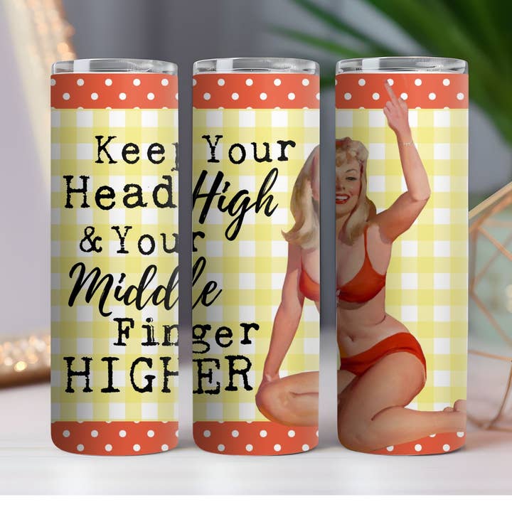 Gobelet à boisson Skinny 20 oz Middle Finger pour la vente par 316 Legacy LLC