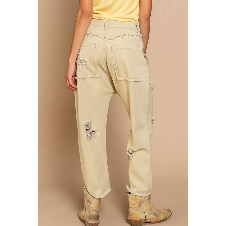 Pol Clothing - Wholesale Pants - Women's - Casual Distressed Hammer Pants SALE