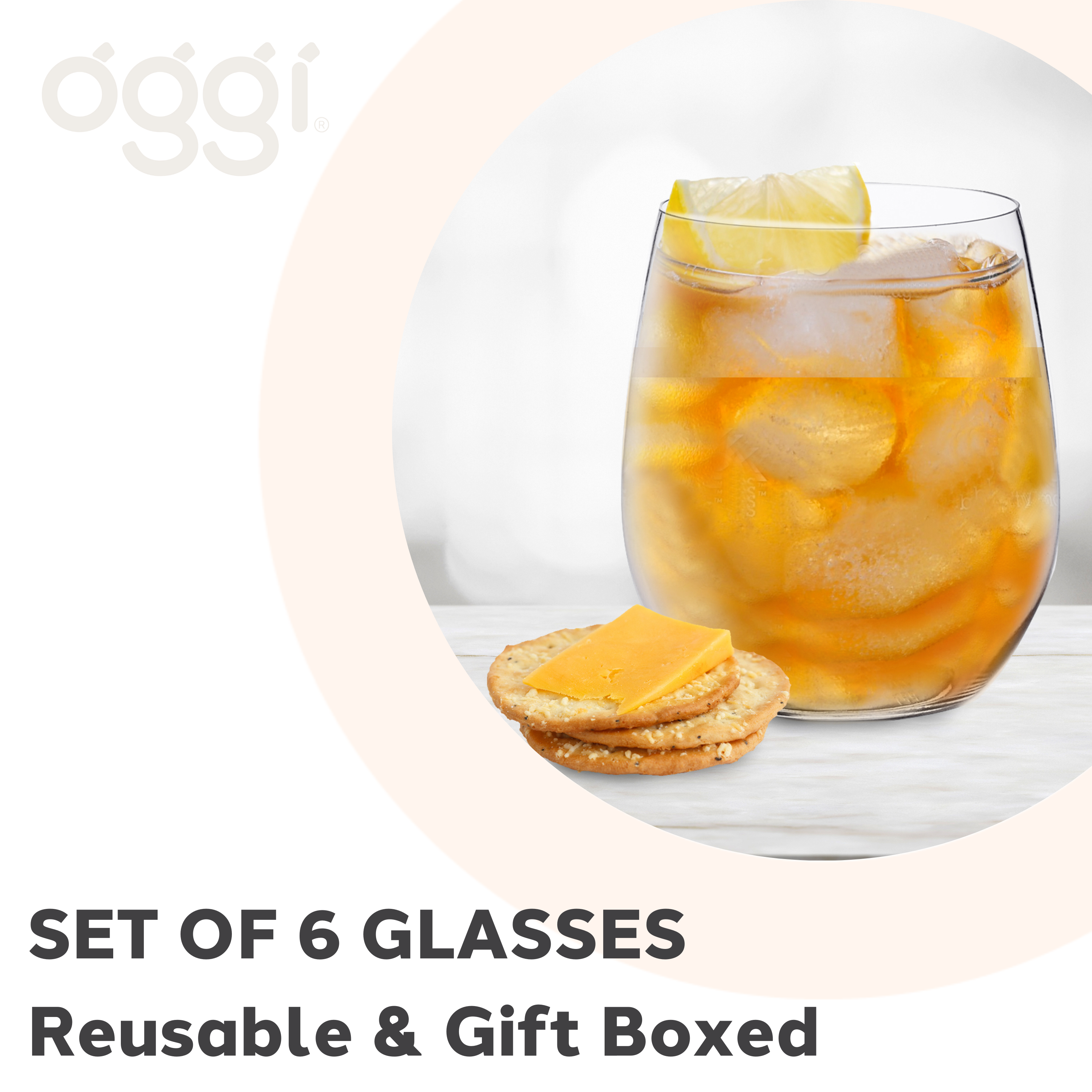 Oggi – Copo de coquetel/álcool por atacado – Conjunto de 6 Copos Inquebráveis - 300 ml3