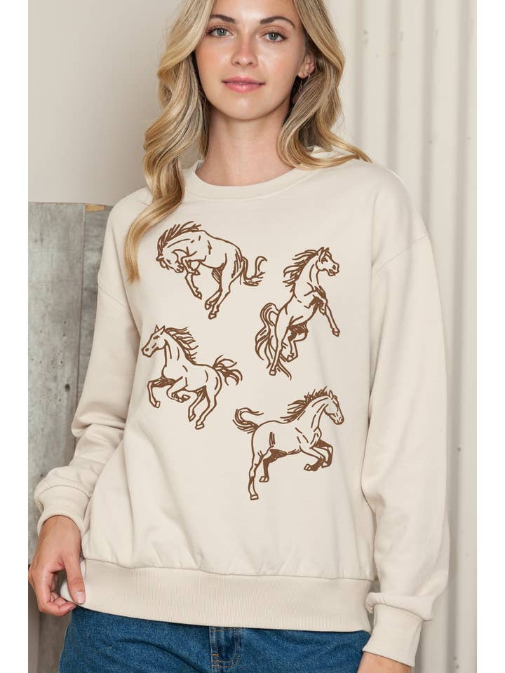 Pull ras du cou Howdy Horse pour la vente par BouTeeQue Closet