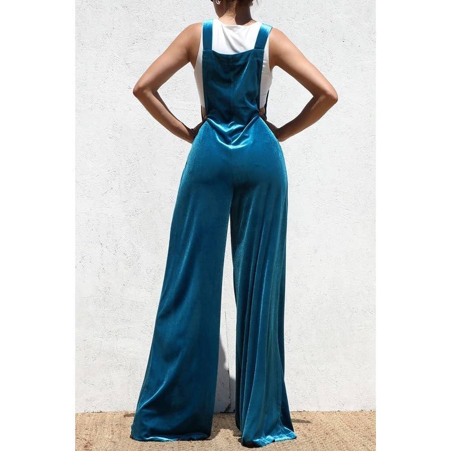Esmeray Clothing - Wholesale Overalls - Women's - Velvet Luxe Square Neck Overalls7