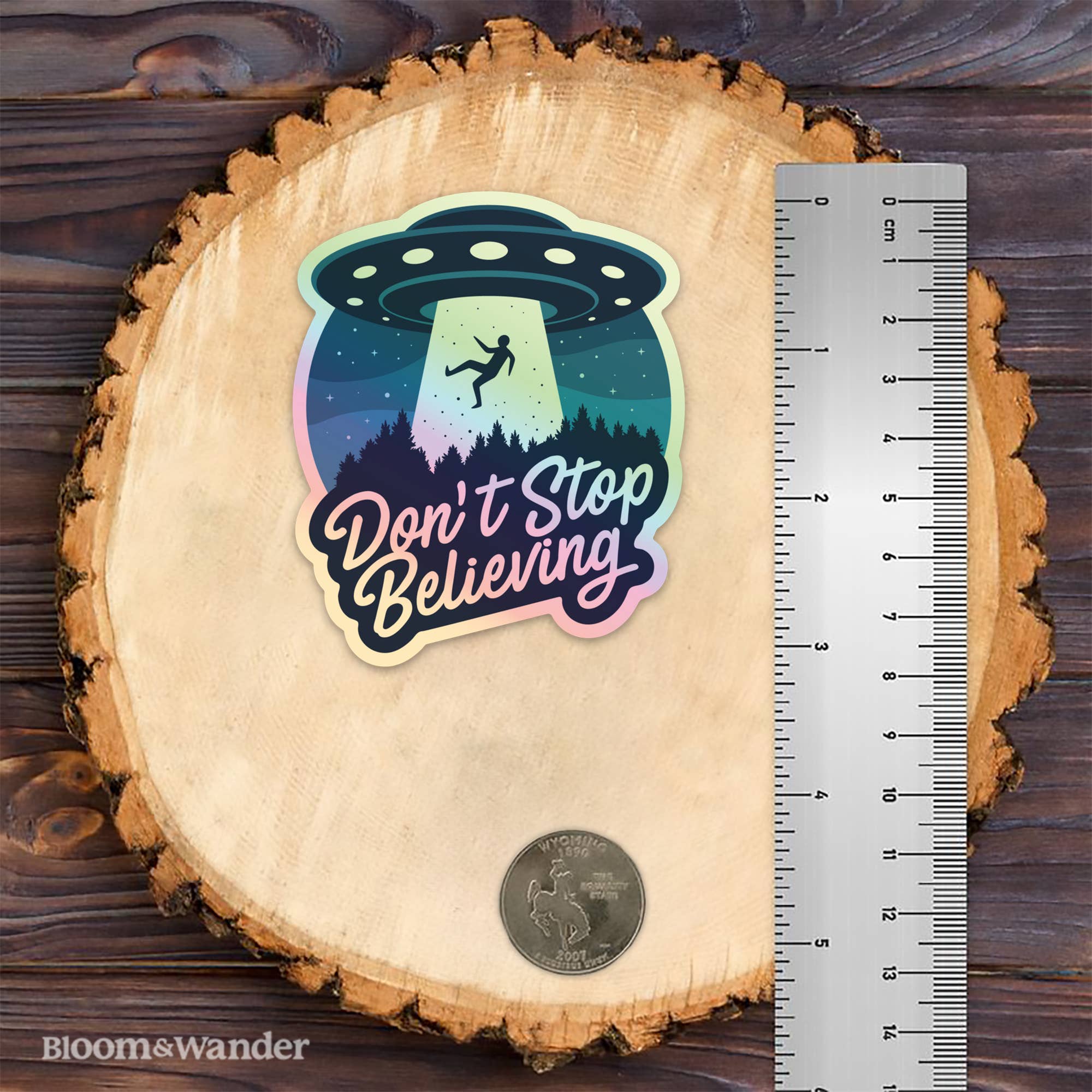Bloom & Wander - Vente Autocollant - Autocollants UFO Alien | N'arrêtez pas de croire | Holographiques2